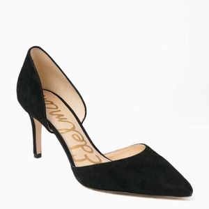 Sam Edelman Black Suede Telsa D’Orsay pumps, Sz 7